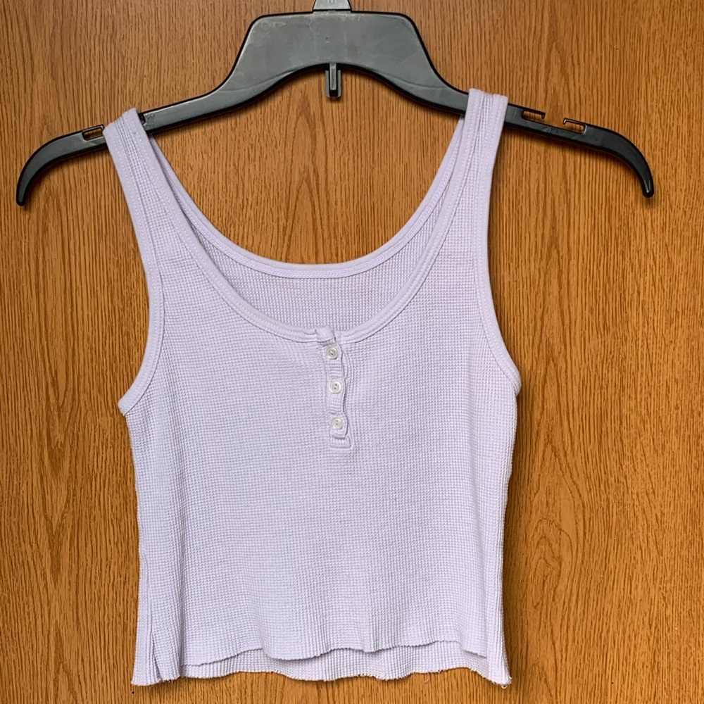 brandy melville lavender button cropped tank